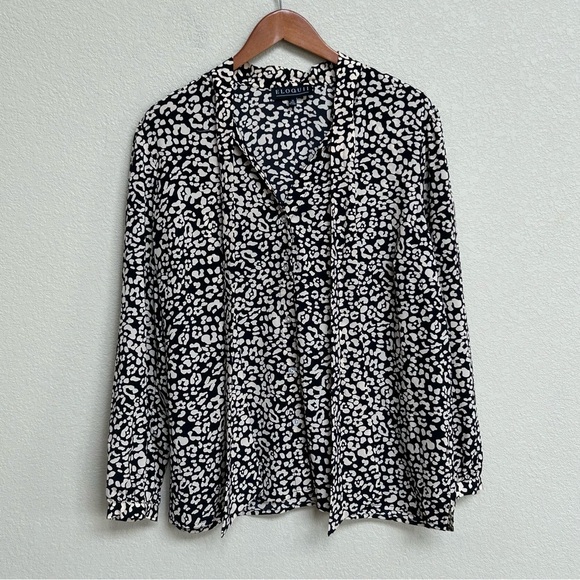 Eloquii Blouse Black and White Pattern Print Size 18 - Picture 1 of 6